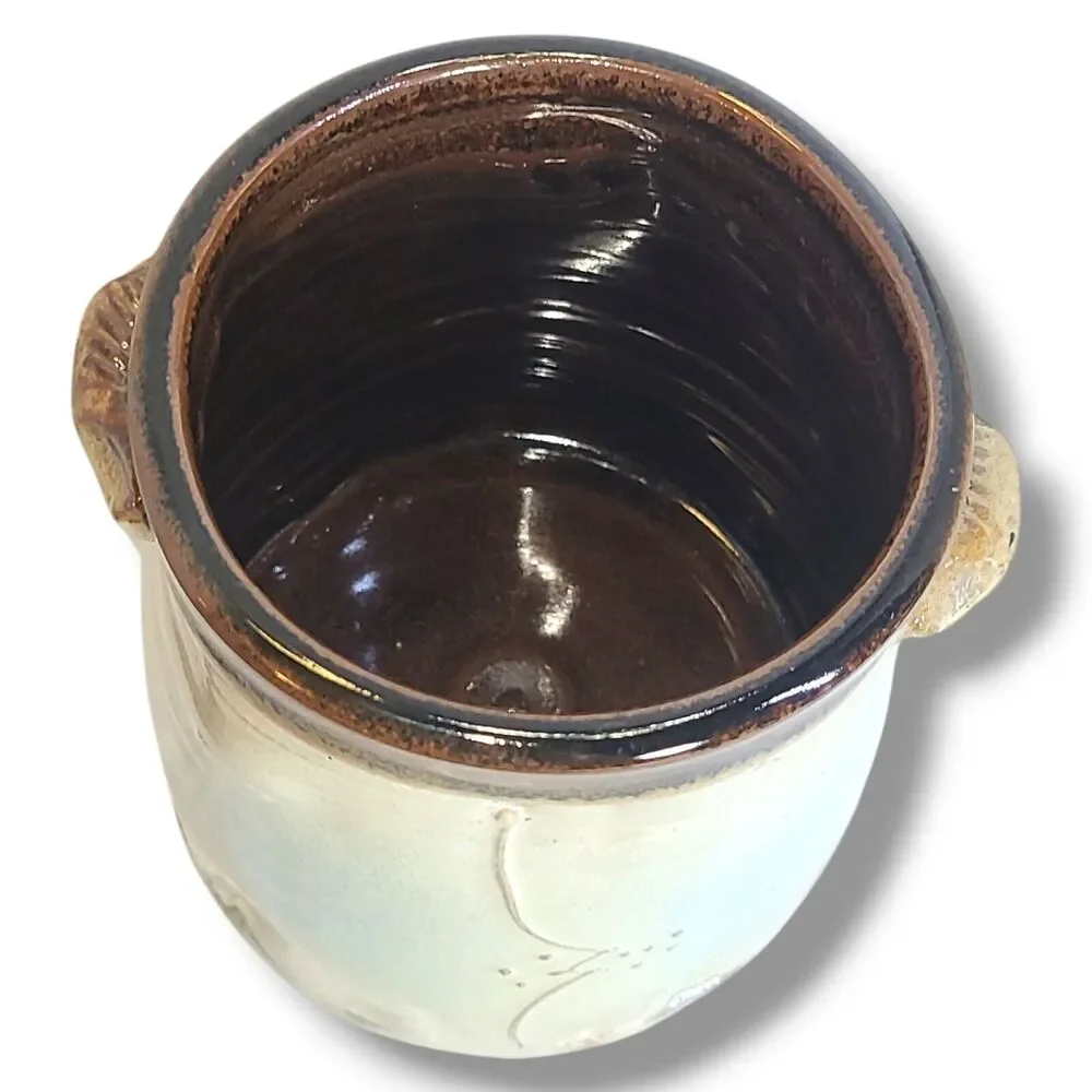 Studio Art Pottery Vase‎ Jar Crock Signed Hunton 4